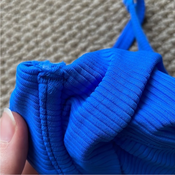 NWT Swimsuits For All Ribbed Electric Blue Bikini Swim Set (size S) - Picture 7 of 13